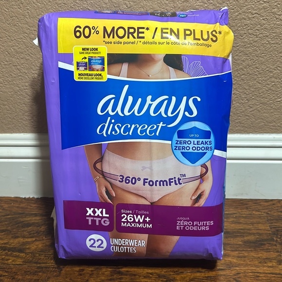 FLASH SALE! NWT Always Discreet Adult Incontinence Underwear, Size XXL, 22 CT - Picture 1 of 4
